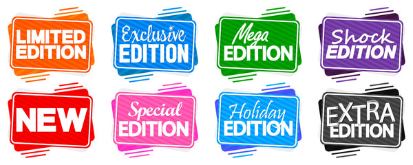 Set banners design template, promo tags, vector illustration