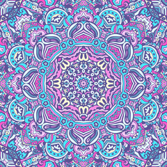 Abstract festive colorful floral mandala vector ethnic boho pattern