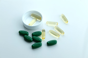 isolated drug vitamin on white background