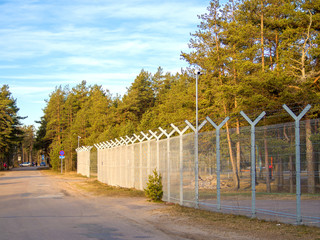 Security Fence In forest