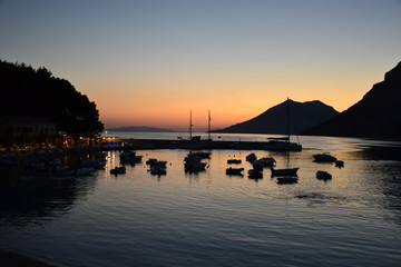 Zachód po zachodzie słońca Adriatyckie