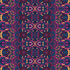 Abstract festive colorful grunge vector ethnic tribal pattern