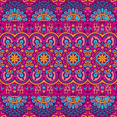 Abstract festive colorful grunge vector ethnic tribal pattern