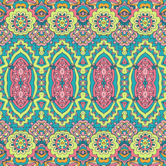 Colorful Tribal Ethnic Festive Abstract Floral Vector Pattern