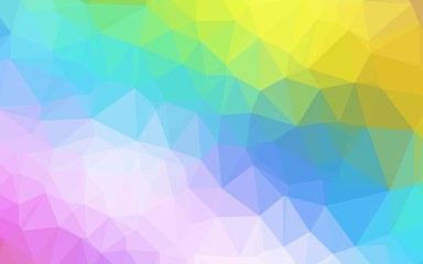 Light Multicolor, Rainbow vector polygon abstract background. Triangular geometric sample with gradient.  Textured pattern for background.