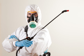 Portrait of man with protective clothing