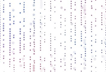 Light Blue, Red vector pattern with christmas snowflakes.