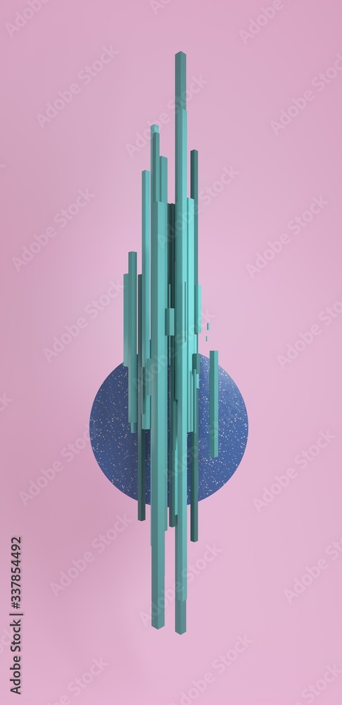 Aufkleber Abstract background, wallpaper template for mobile phone. 3d render.