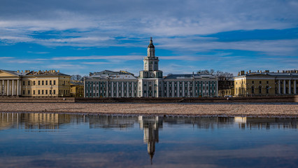 Fototapeta na wymiar The building of the cabinet of rarities, the 18th century, currently the Peter the Great Museum of Anthropology and Ethnography in St. Petersburg
