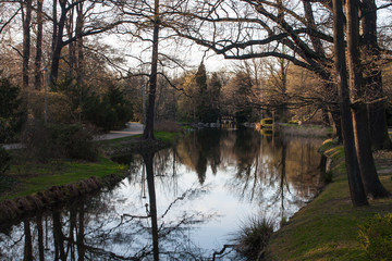 Fototapeta na wymiar Spring in Szczytnicki Park in Wroclaw