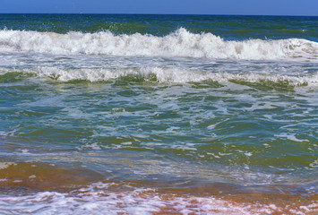 sea waves in the windy summer day 
