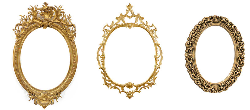 isolated golden antique luxury frame
