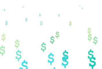 Light Blue, Yellow vector background with Dollar.