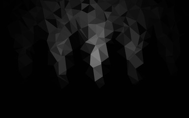 Dark Silver, Gray vector low poly texture. Triangular geometric sample with gradient.  Template for your brand book.