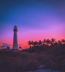 lighthouse sunset coast sea ciel ocean beach florida architecture tower cloud dusk colors water landscape summer nautical
