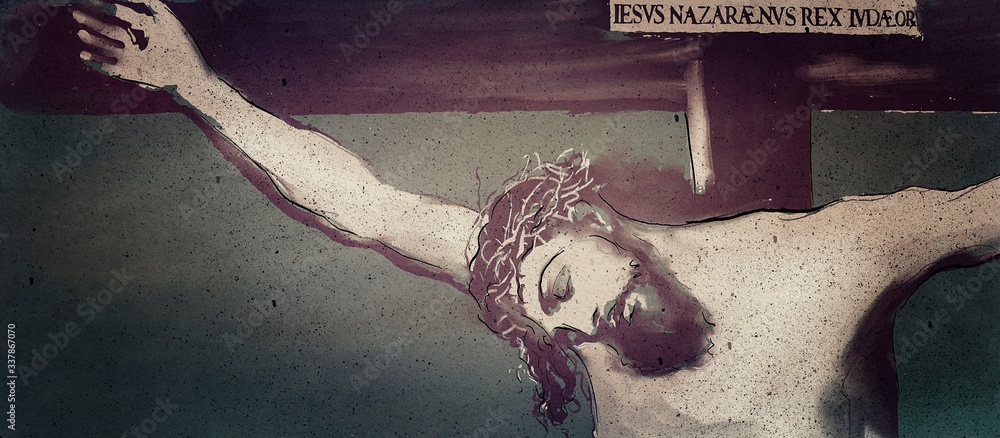 Wall mural jesus christ. crucifixion. christian banner