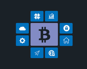 Bitcoin, Crypto-Currency, Block-chain , Bitcoin building, ICO Transaction & Buy Sell process , Index Fund, Crypto Capital Security , ICO Investment Photo