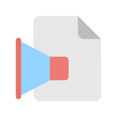 Audio file icon. Mp3, music file symbol. Flat multimedia icon design.