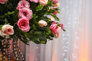 Wedding decoration with flowers and objects