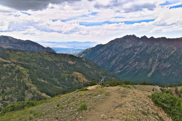 Ridge Trail at Snowbird, Utah looking at Red Baldy
