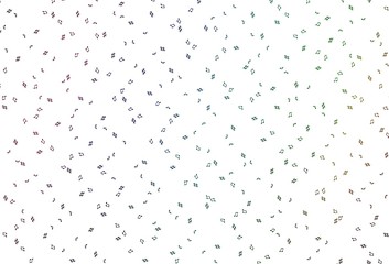 Light Multicolor, Rainbow vector background with music symbols.