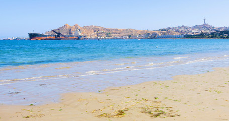 Chile Coquimbo promontory of the city seen from the bay of La Herradura