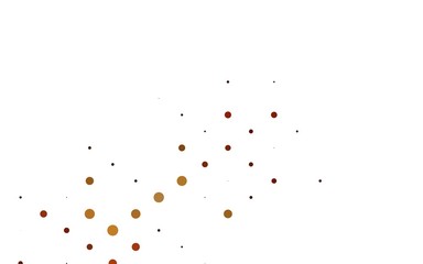 Light Yellow, Orange vector backdrop with dots. Modern abstract illustration with colorful water drops. Design for business adverts.