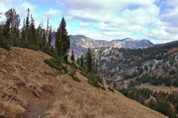 Fototapeta premium Hiking in Wasatch Mountains in late Fall