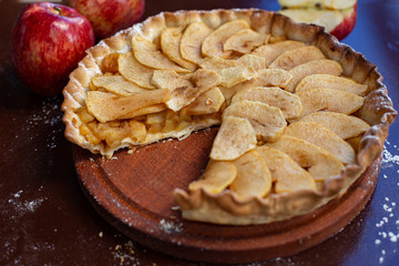 Homemade Apple pie from red Apple