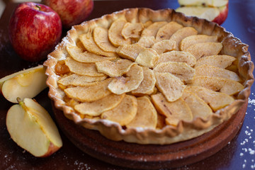 Homemade Apple pie from red Apple