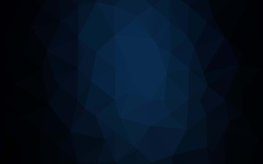 Obraz premium Dark BLUE vector low poly layout. Triangular geometric sample with gradient. Triangular pattern for your business design.