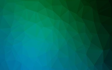Dark Blue, Green vector polygon abstract backdrop. Colorful abstract illustration with gradient. Textured pattern for background.