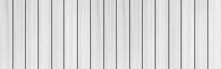 Panorama of White natural wood wall texture and background seamless