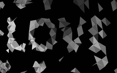 Dark Silver, Gray vector abstract polygonal texture. Geometric illustration in Origami style with gradient. Triangular pattern for your business design.