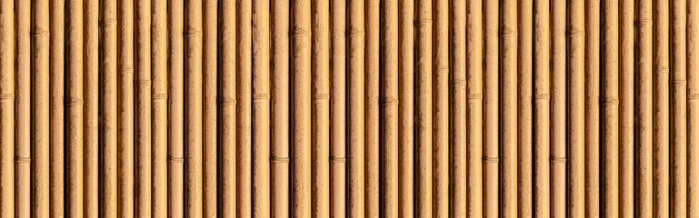 Panorama of Bamboo fence texture and seamless background