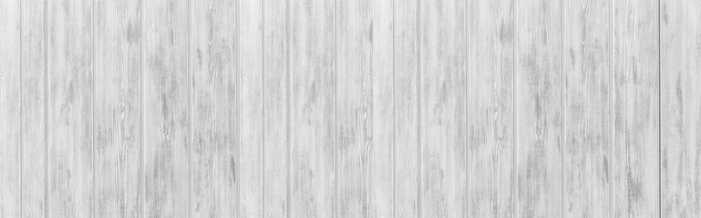 Panorama of White natural wood wall texture and background seamless