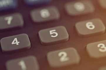 calculator isolated on white background, device for calculating the numbers