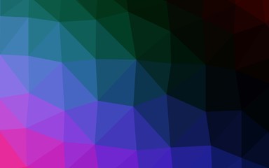 Obraz premium Dark Multicolor, Rainbow vector shining triangular background. Shining illustration, which consist of triangles. Brand new style for your business design.