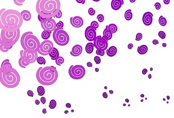 Light Purple vector background with curved circles.