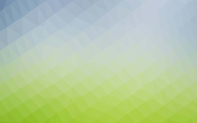 Light Blue, Green vector triangle mosaic cover. Glitter abstract illustration with an elegant design. New texture for your design.