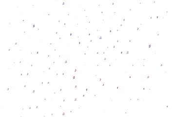 Light Blue, Red vector backdrop with music notes.