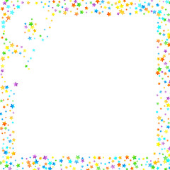 Rainbow Festive Confetti. Carnival Star Falling.