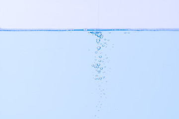 Light blue bubbles and water White background