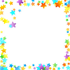 Rainbow Festive Confetti. Carnival Star Falling.