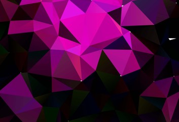 Fototapeta premium Dark Purple vector blurry triangle texture.