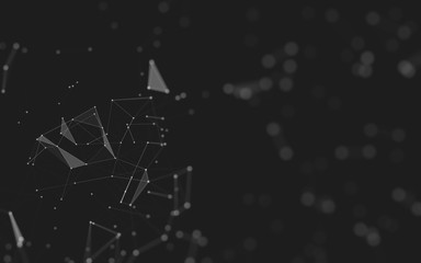 Abstract background. Molecules technology with polygonal shapes, connecting dots and lines....