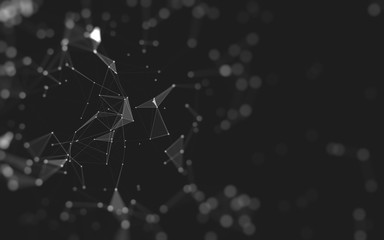 Abstract background. Molecules technology with polygonal shapes, connecting dots and lines....