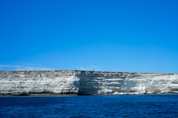 The steep and steep coast of Cape Tarkhankut
