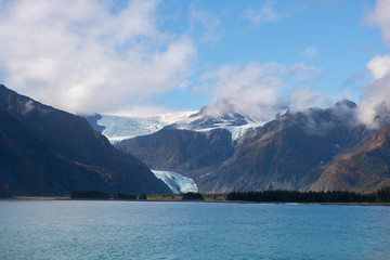 Holgate Glacier on Aialik Bay in Kenai Fjords National Park in Sep. 2019 near Seward, Alaska AK, USA.
