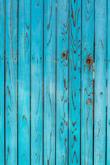 青色の古びた板塀。背景用素材